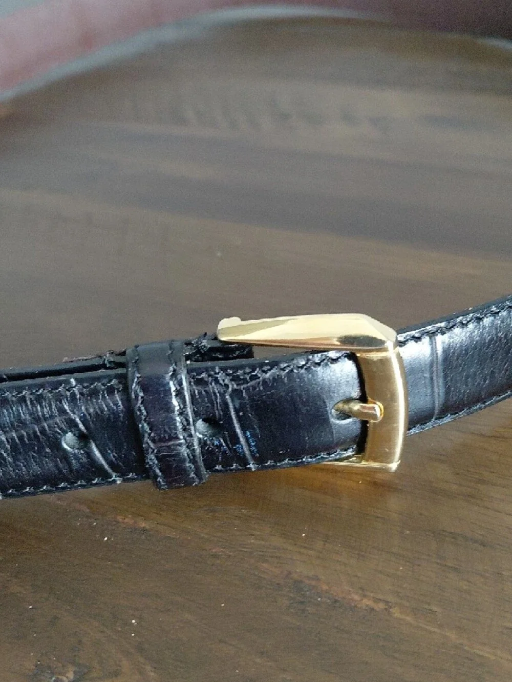 Christian Dior Men’s Black Belt And Gold Buckle Sz 90/36 - Picture 2 of 12
